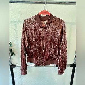 Crushed Velvet Bomber Jacket